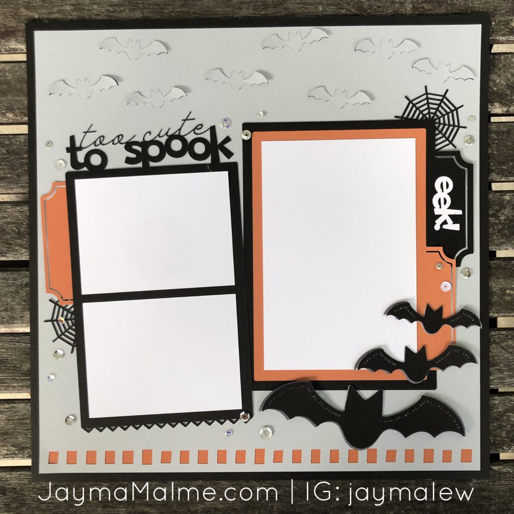 halloween bats cricut scrapbook layout