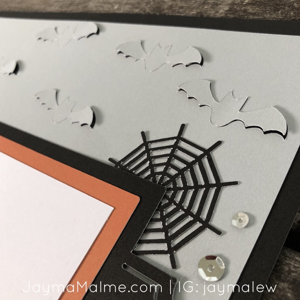 halloween bats cricut scrapbook layout-detail