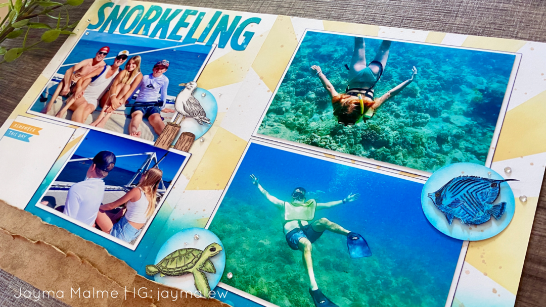 Inking 4 Ways Scrapbook Layout Idea: Snorkeling in Hawaii