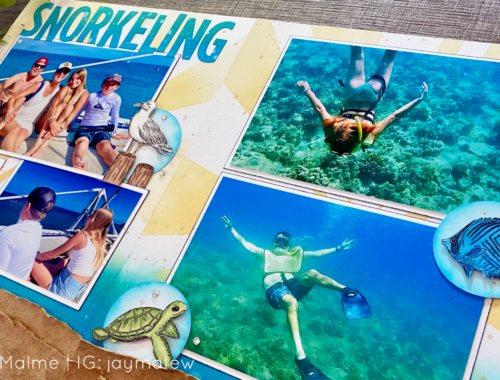 Inking 4 Ways Scrapbook Layout Idea: Snorkeling in Hawaii