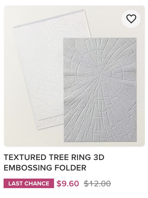 Textured Tree Ring 3D Embossing Folder Was $12, now $9.60